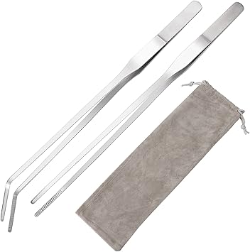 Plantacion_Poda cobee Juego de Pinzas para acuarios con Bolsa de Franela, 27cm